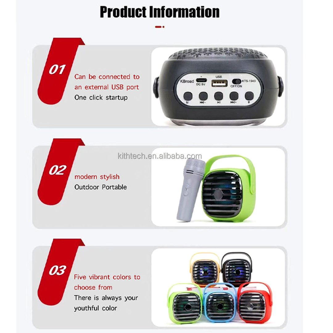 KBroad KTS-1943 Portable Wireless Karaoke Speaker with Wireless MIC - Image 2