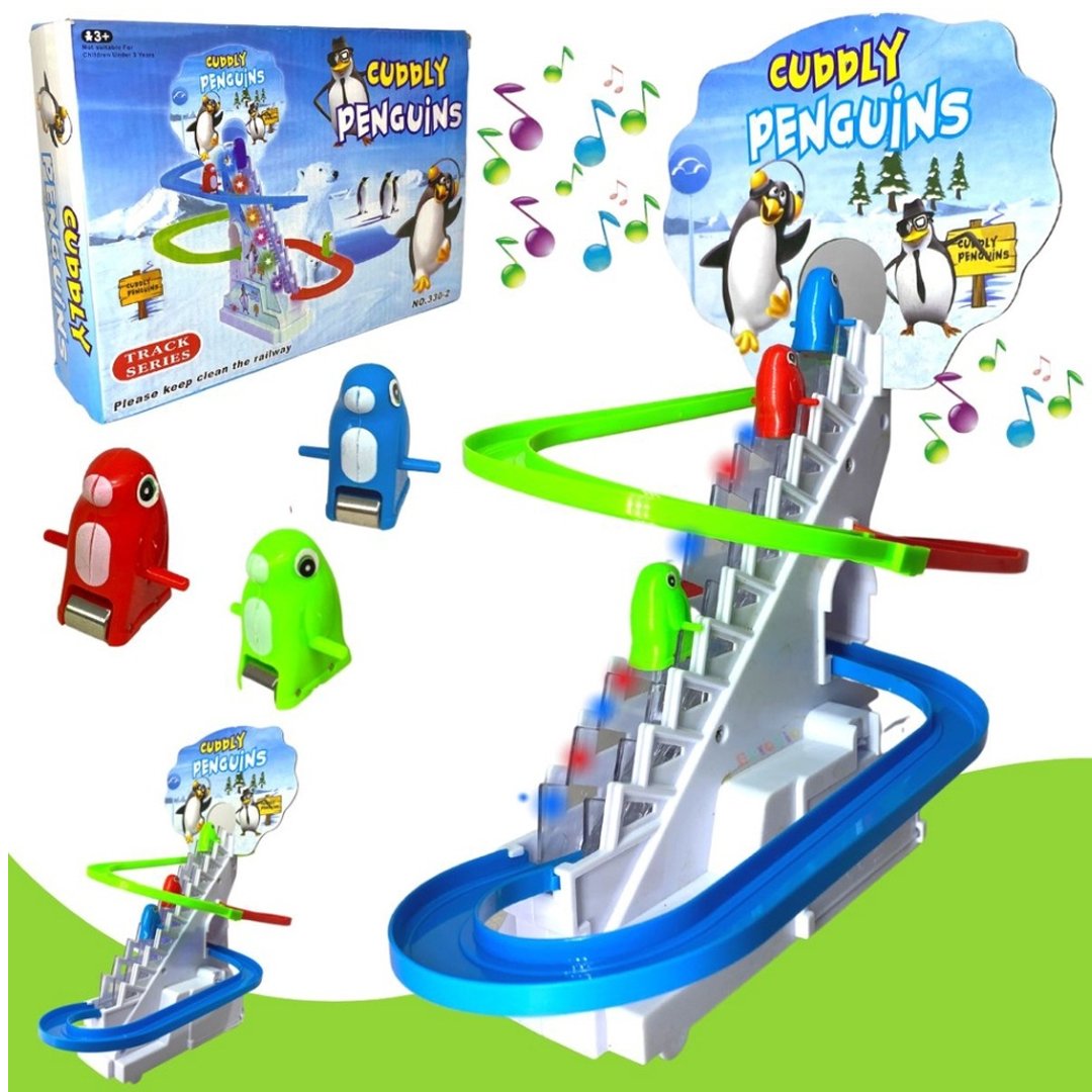 Penguin Race Battery operated Flashing Rhythmic music toy